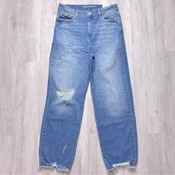 INC Women's High Waist Distressed Straight Leg Jeans 14/32 - Picture 2 of 5